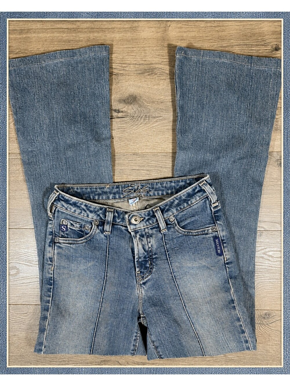 Silver Jeans Womens 25x33 Y2K Low Rise Bootcut Flare Made Canada Blue Denim
